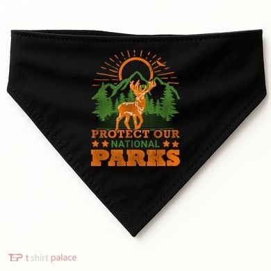 Protect And Save Our National Parks Help Environt Wildlife Cute Gift USA-Made Doggie Bandana