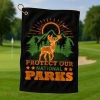 Protect And Save Our National Parks Help Environt Wildlife Cute Gift Golf Towel thumb 1