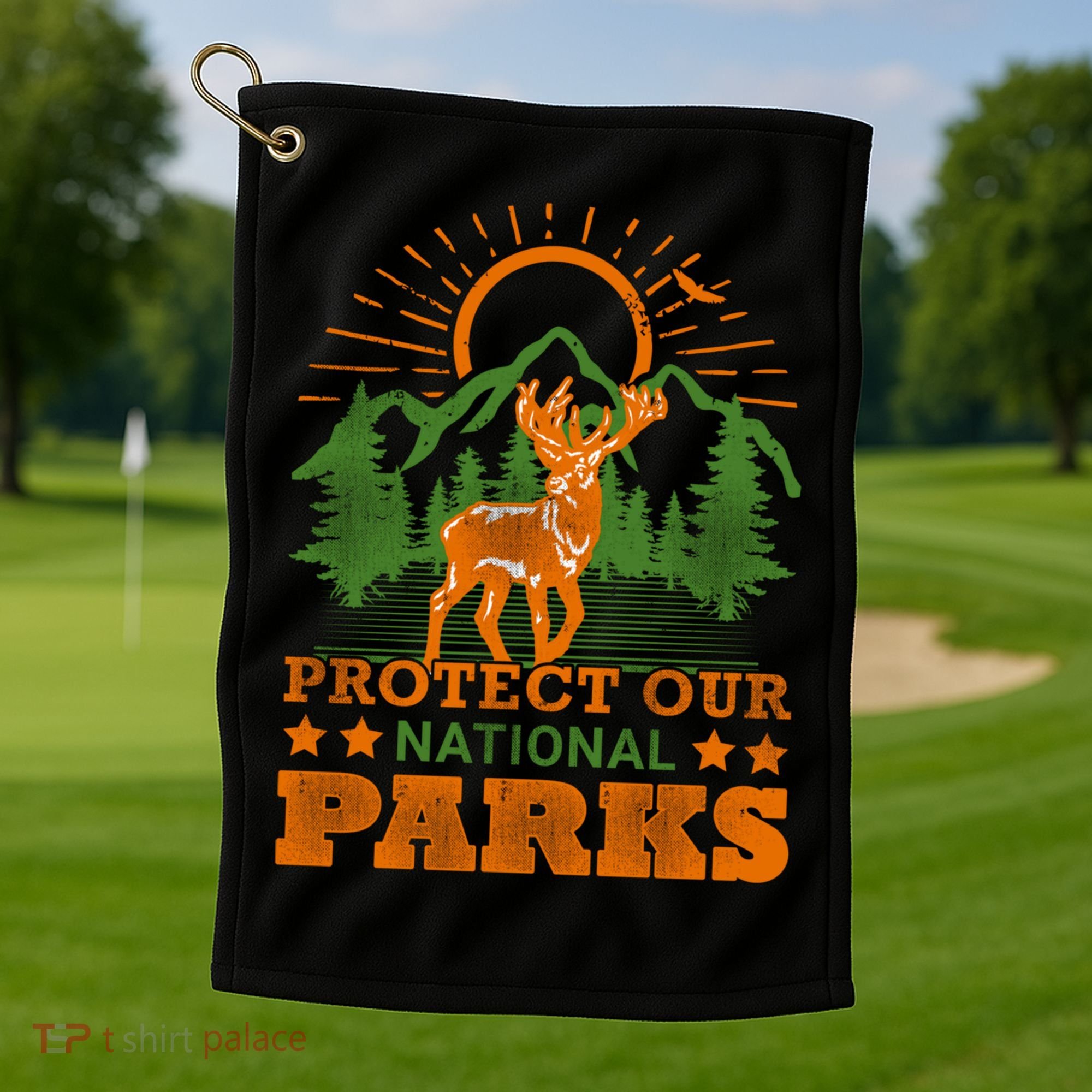 Protect And Save Our National Parks Help Environt Wildlife Cute Gift Golf Towel