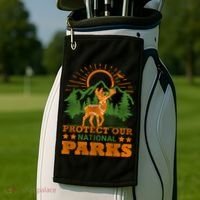 Protect And Save Our National Parks Help Environt Wildlife Cute Gift Golf Towel thumb 2