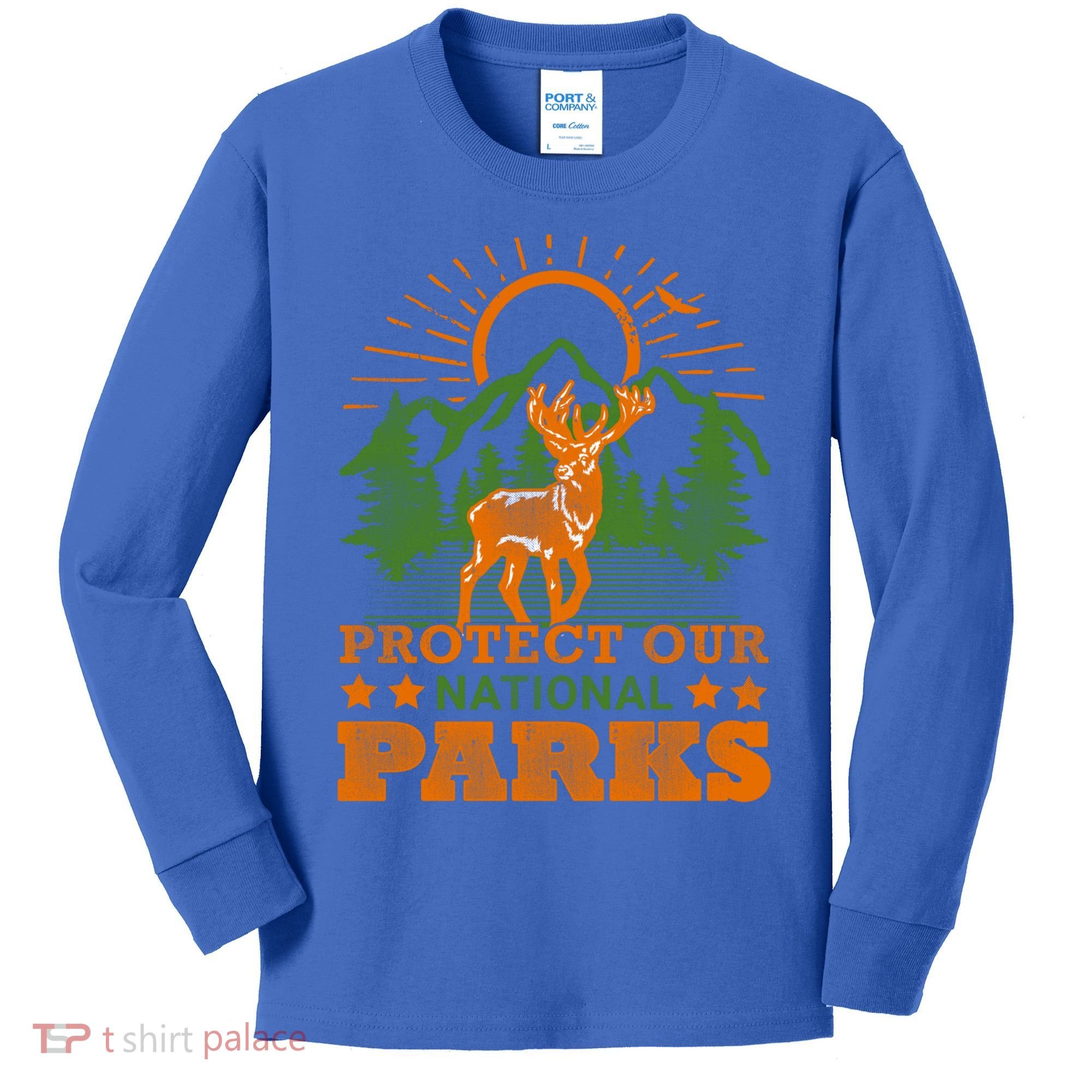 Protect And Save Our National Parks Help Environt Wildlife Cute Gift Kids Long Sleeve Shirt