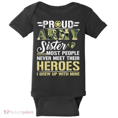 Proud Army Sister Baby Bodysuit