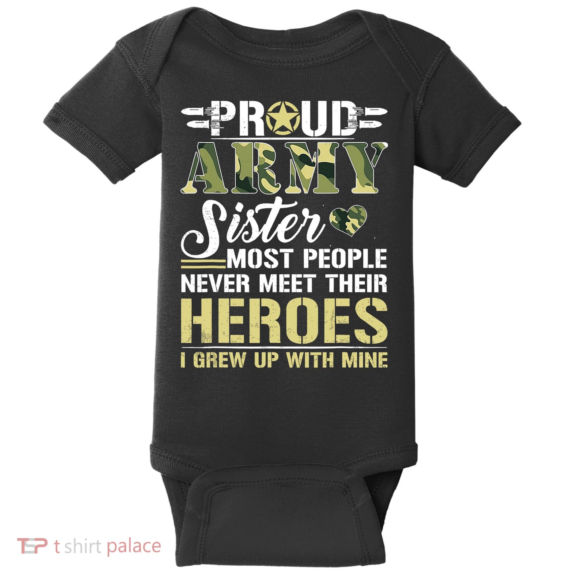 Proud Army Sister Baby Bodysuit