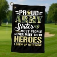 Proud Army Sister Golf Towel thumb 1