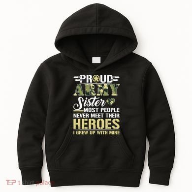 Proud Army Sister Kids Hoodie