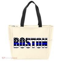 Protect And Serve In Boston Police Flag Pd Tote Bag thumb 0