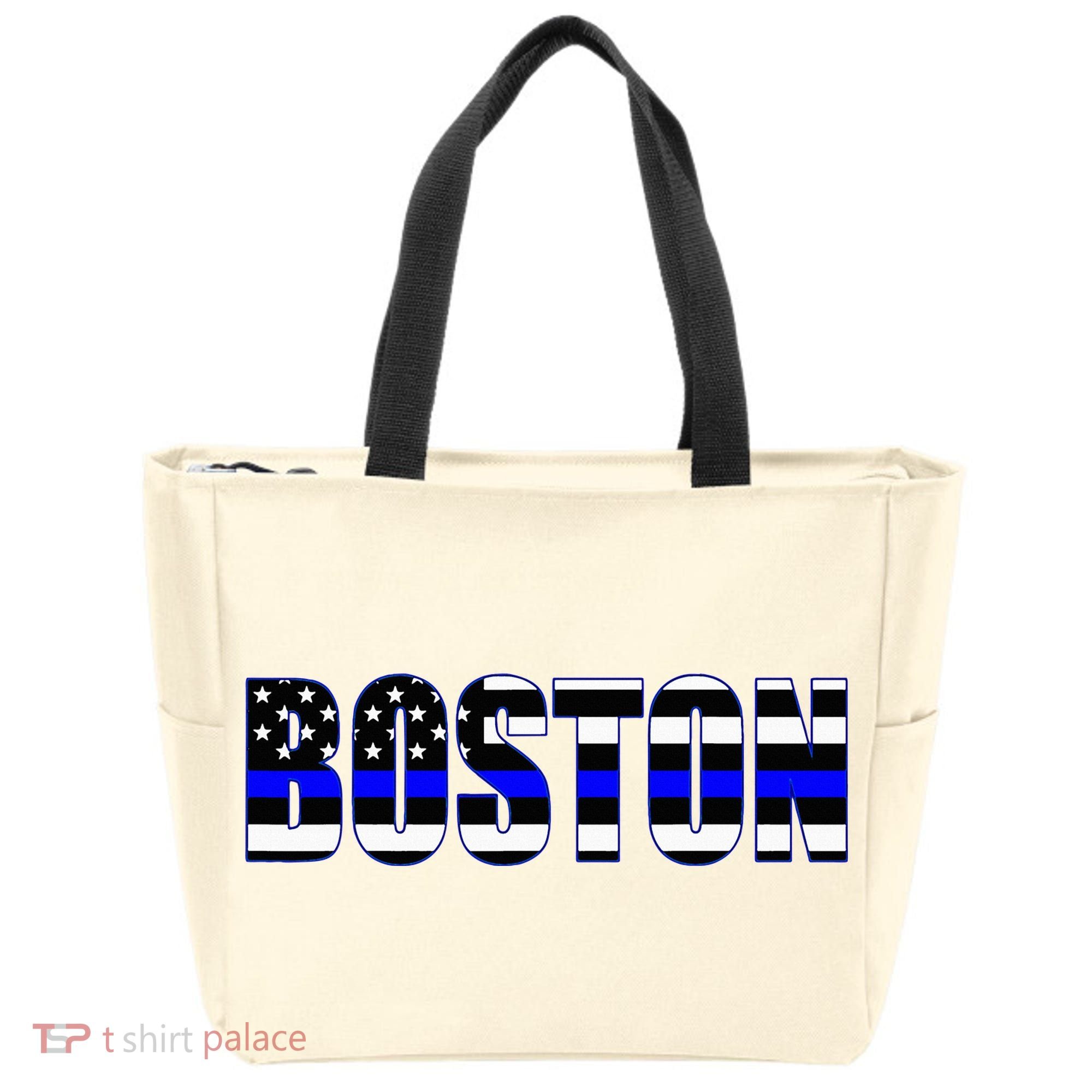 Protect And Serve In Boston Police Flag Pd Tote Bag