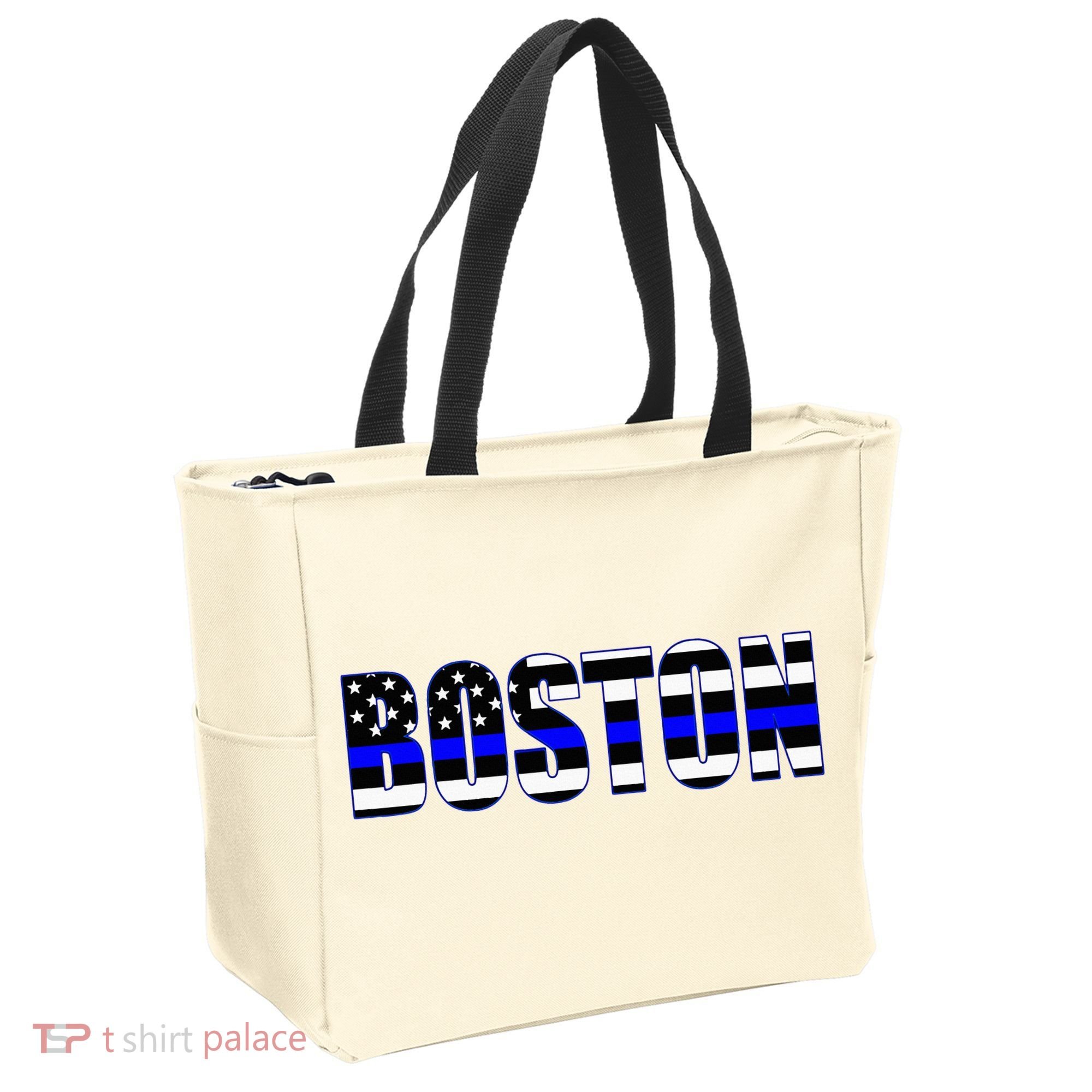 Protect And Serve In Boston Police Flag Pd Tote Bag