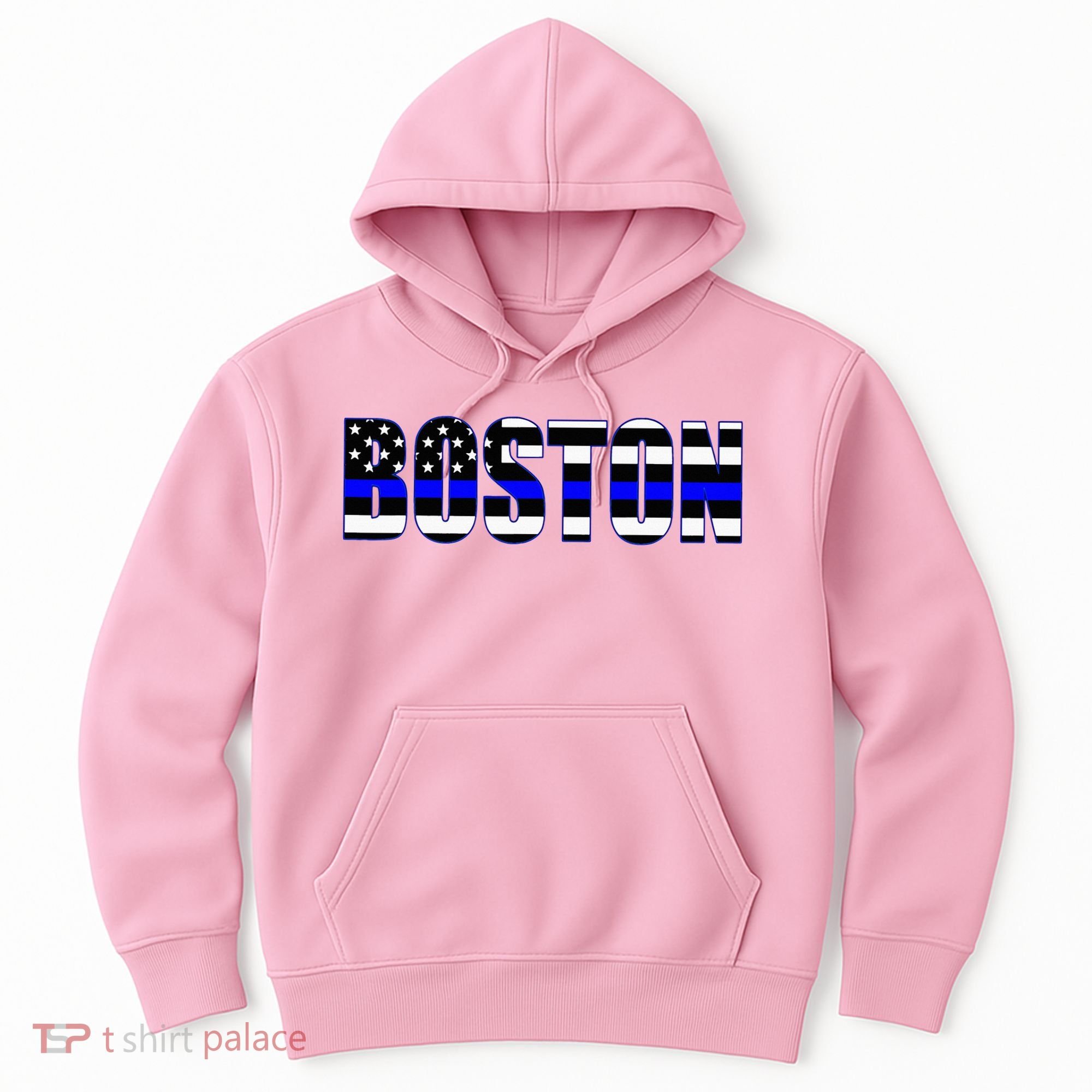 Protect And Serve In Boston Police Flag Pd Hoodie