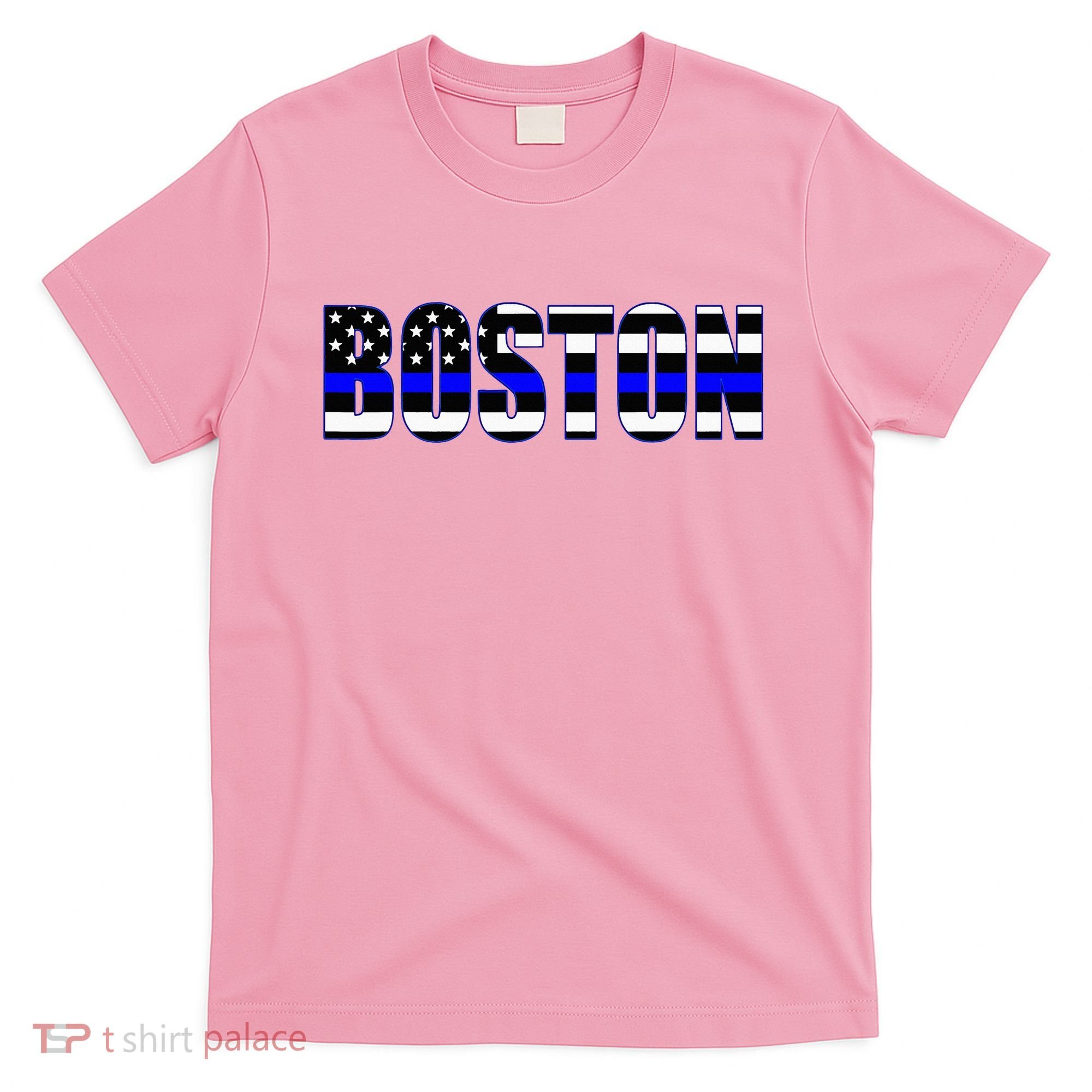 Protect And Serve In Boston Police Flag Pd T-Shirt