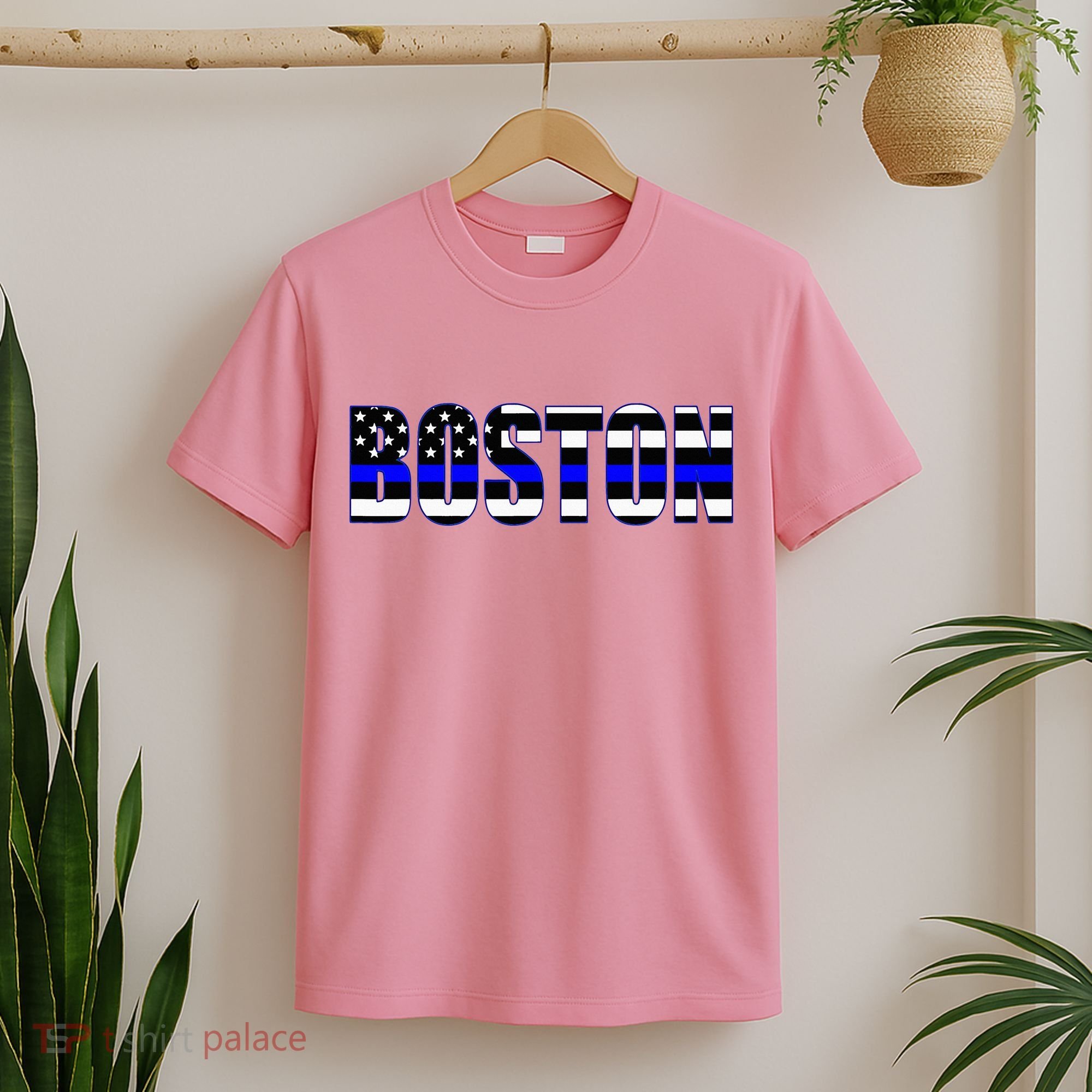 Protect And Serve In Boston Police Flag Pd T-Shirt