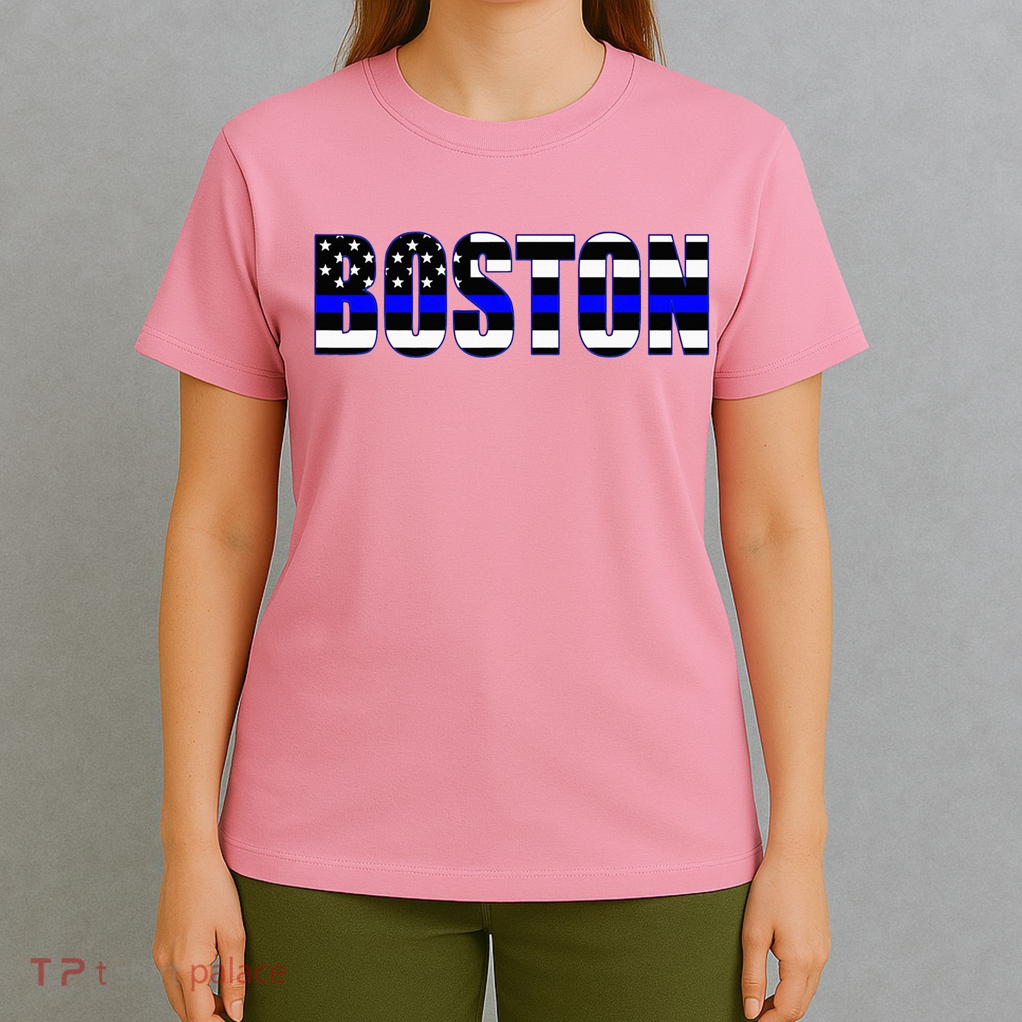 Protect And Serve In Boston Police Flag Pd T-Shirt