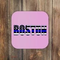 Protect And Serve In Boston Police Flag Pd Coaster thumb 0
