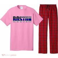 Protect And Serve In Boston Police Flag Pd Pajama Set thumb 0