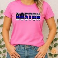 Protect And Serve In Boston Police Flag Pd Women's T-Shirt thumb 2