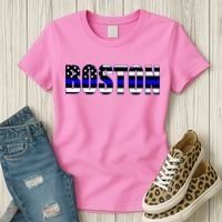 Protect And Serve In Boston Police Flag Pd Women's T-Shirt thumb 3