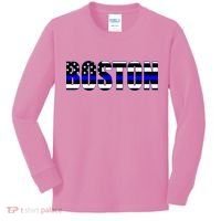 Protect And Serve In Boston Police Flag Pd Kids Long Sleeve Shirt thumb 0