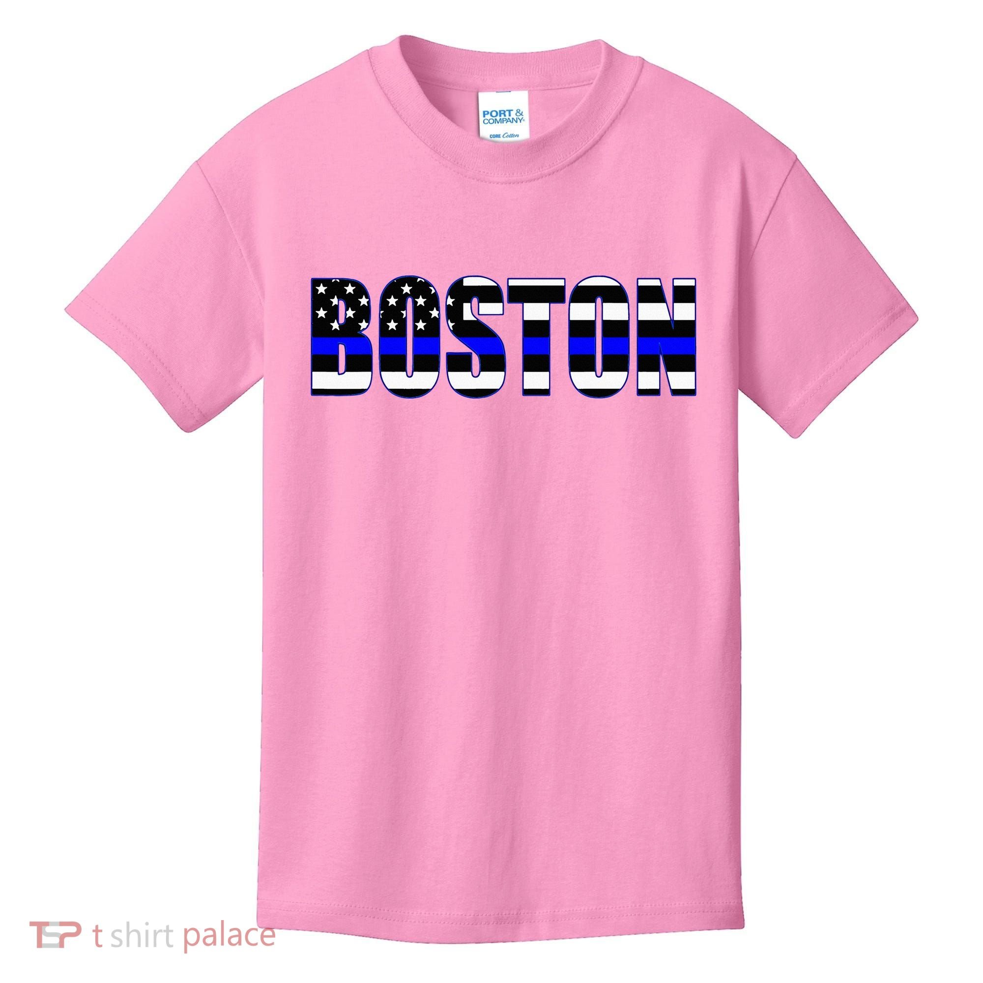 Protect And Serve In Boston Police Flag Pd Kids T-Shirt