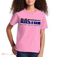 Protect And Serve In Boston Police Flag Pd Kids T-Shirt thumb 2