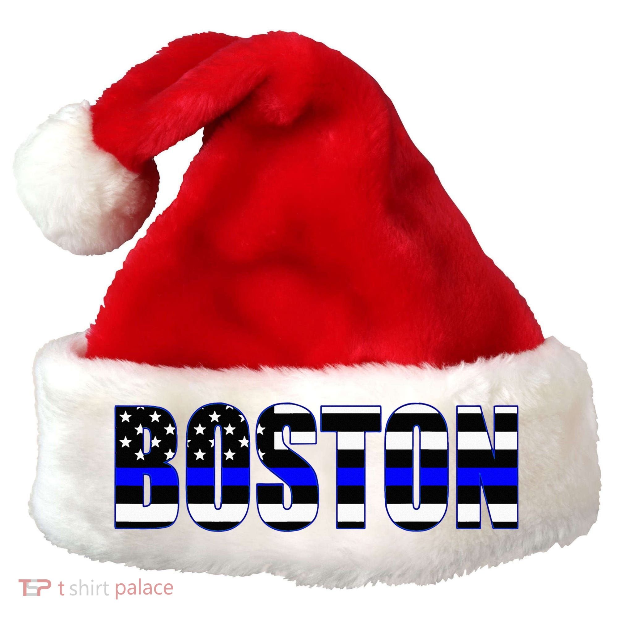 Protect And Serve In Boston Police Flag Pd Santa Hat