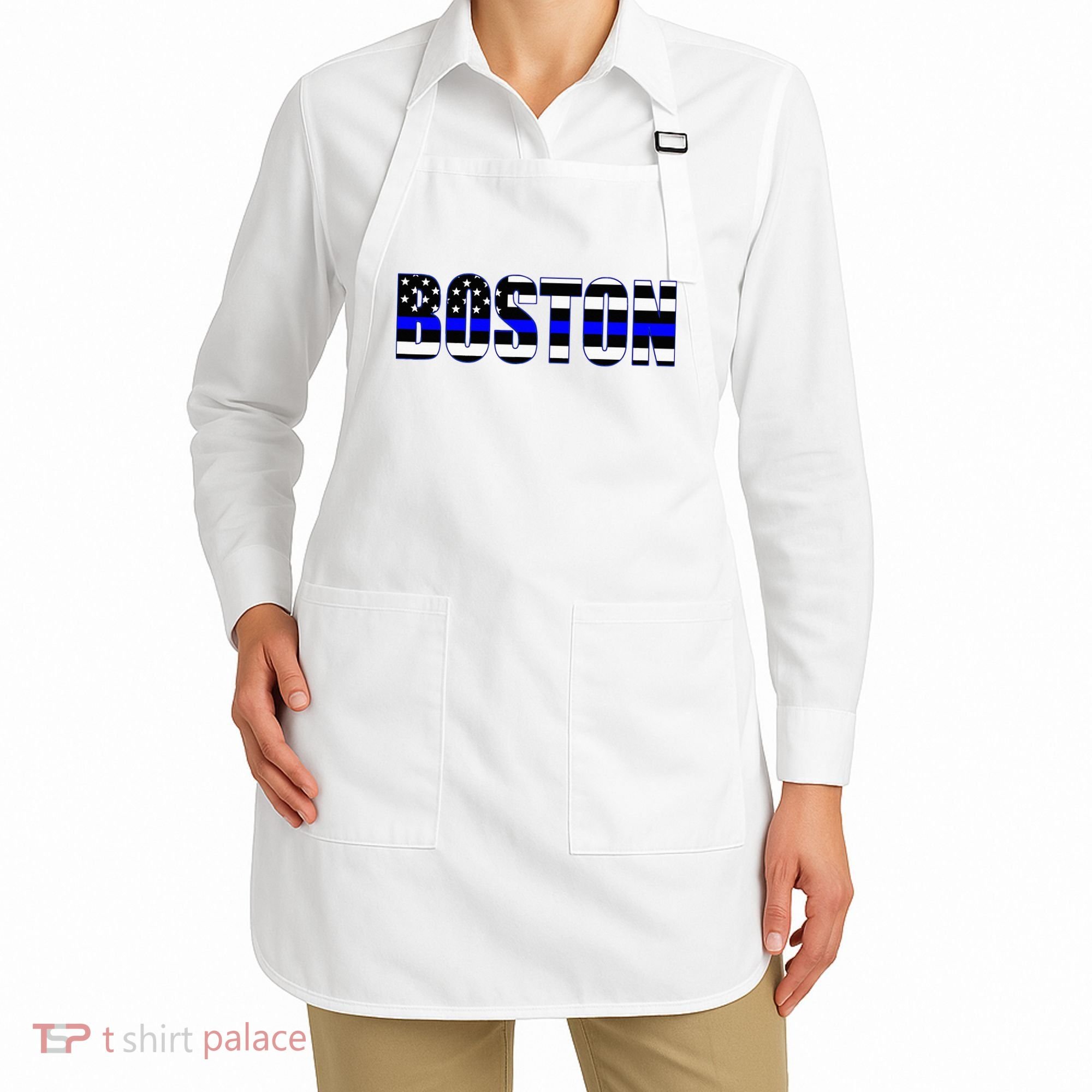 Protect And Serve In Boston Police Flag Pd Apron