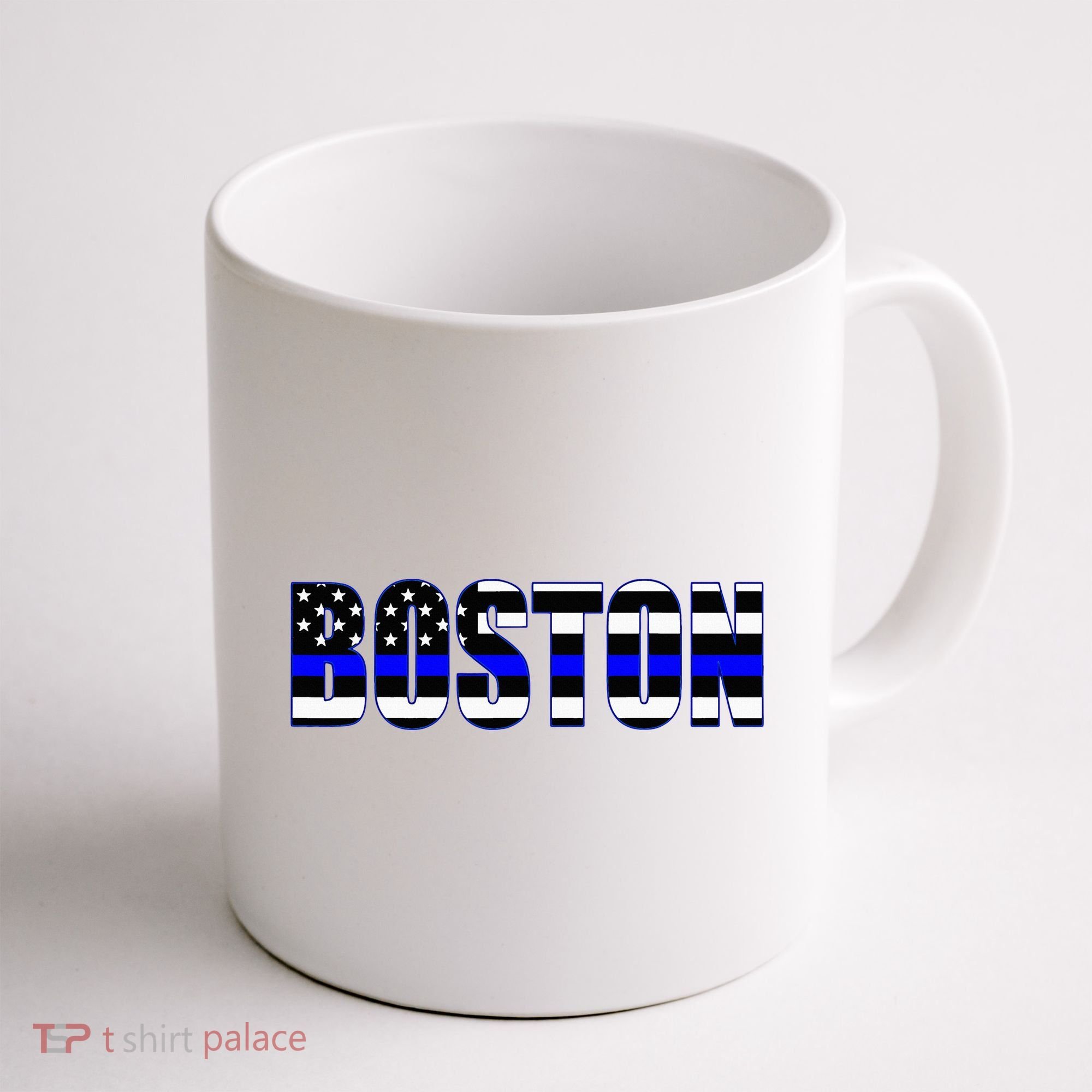 Protect And Serve In Boston Police Flag Pd Coffee Mug