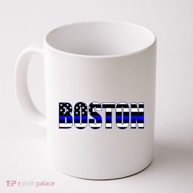 Protect And Serve In Boston Police Flag Pd Coffee Mug