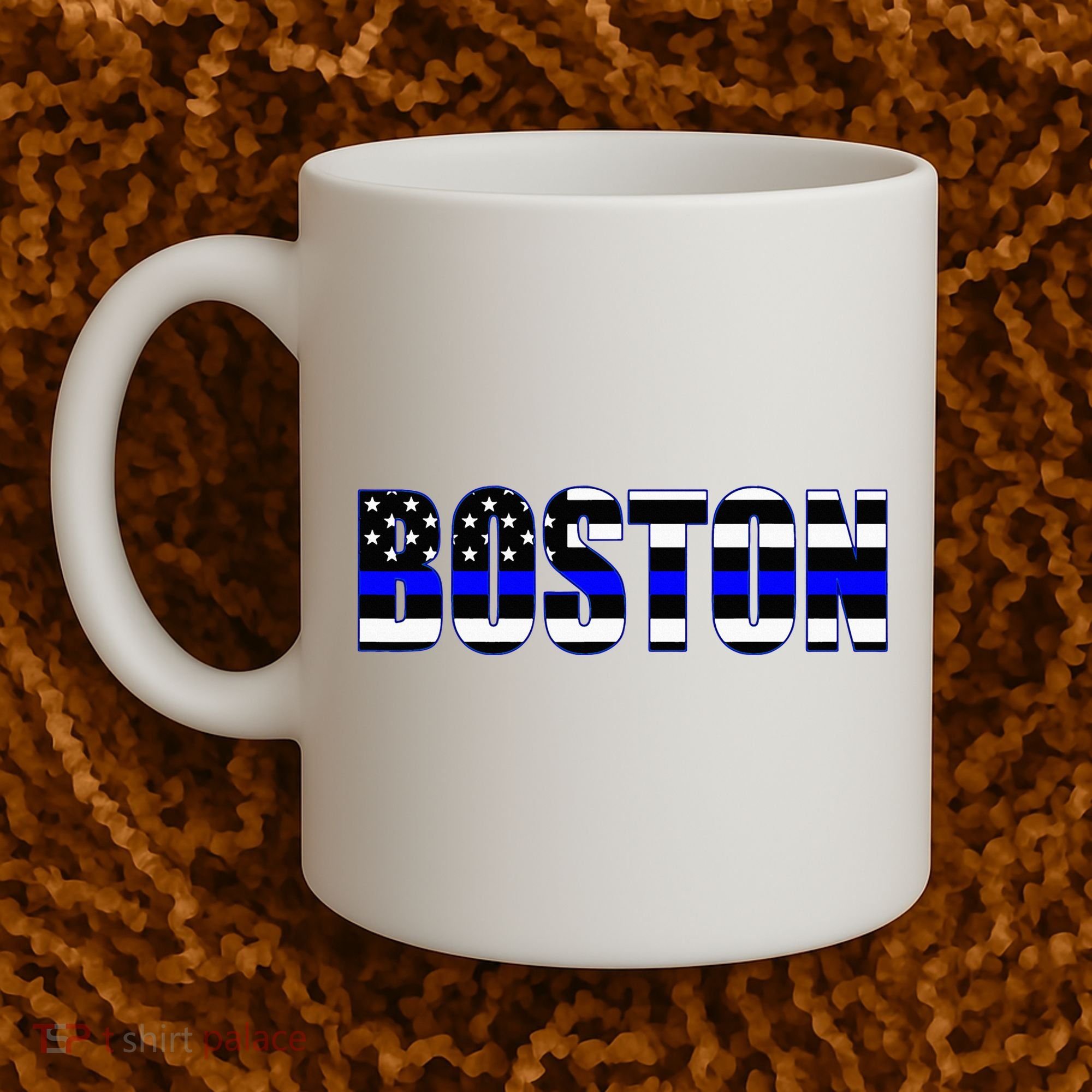 Protect And Serve In Boston Police Flag Pd Coffee Mug