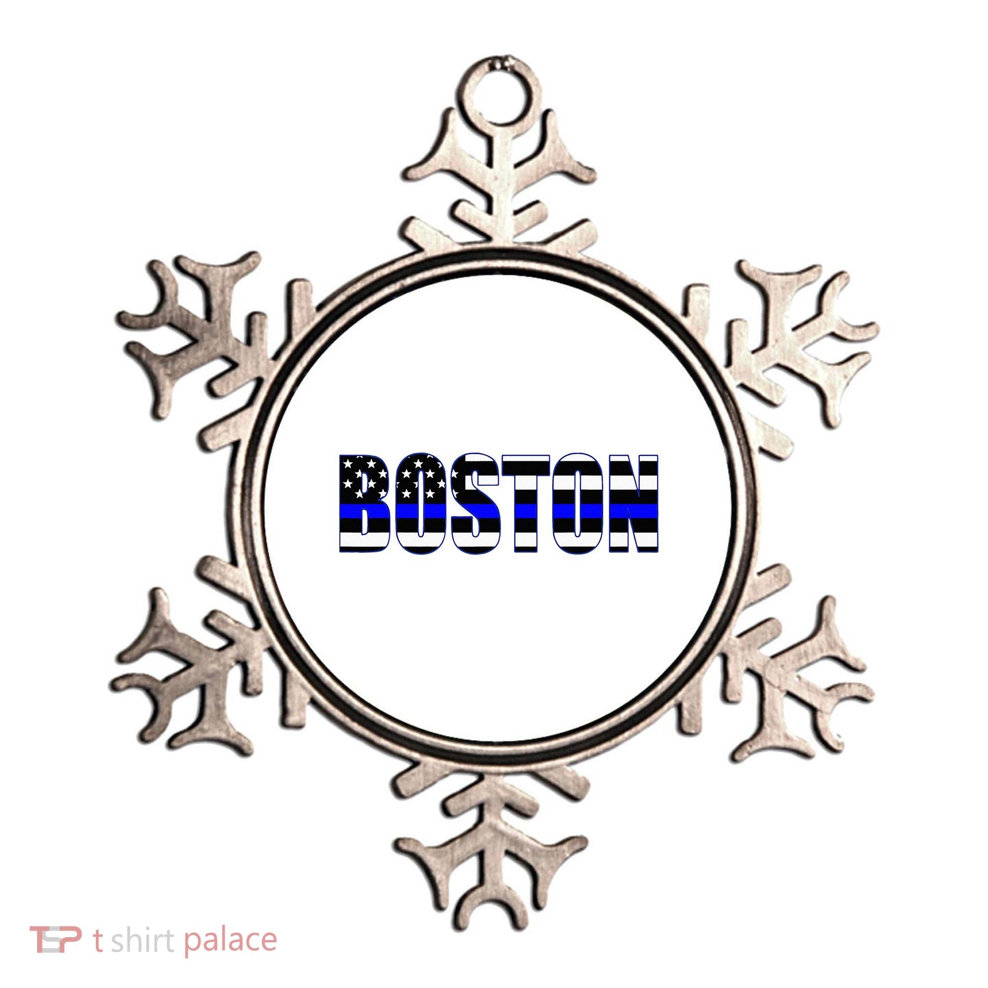 Protect And Serve In Boston Police Flag Pd Ornament