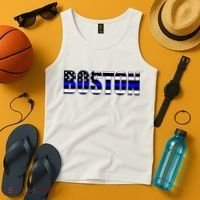 Protect And Serve In Boston Police Flag Pd Tank Top thumb 4