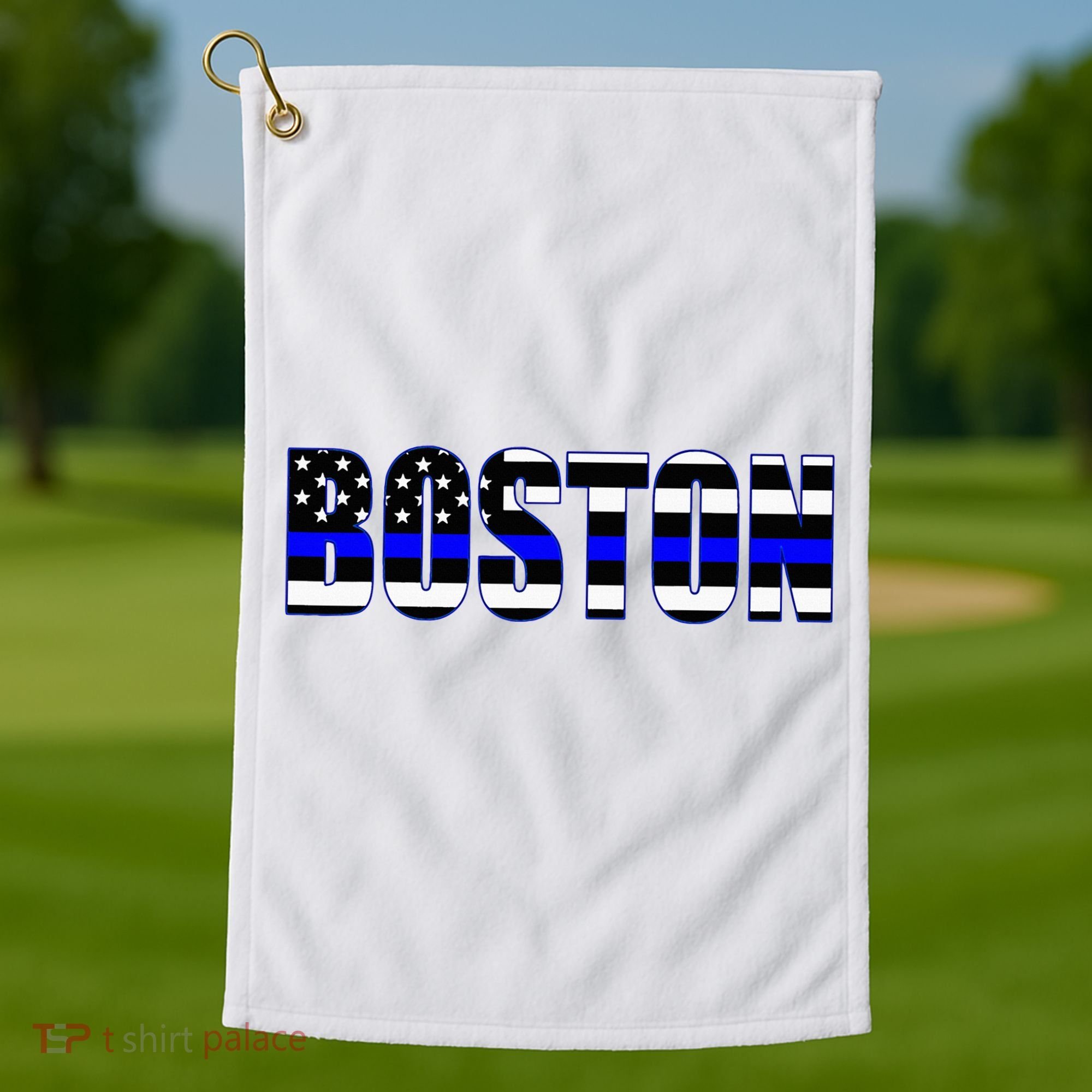 Protect And Serve In Boston Police Flag Pd Golf Towel