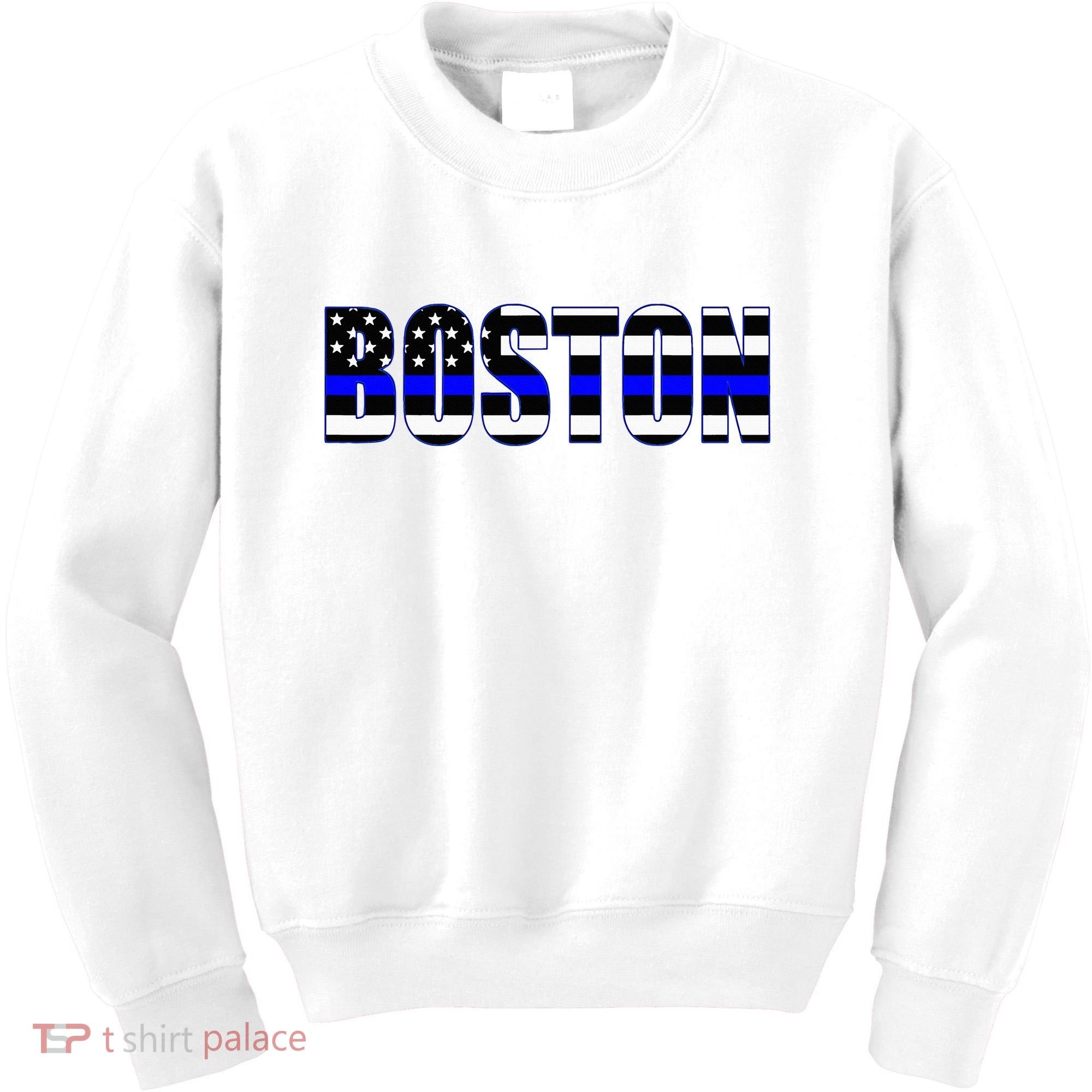 Protect And Serve In Boston Police Flag Pd Kids Sweatshirt