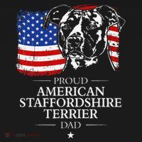 Proud American Staffordshire Terrier Dad American Flag Dog Coaster thumb 2