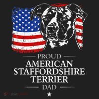 Proud American Staffordshire Terrier Dad American Flag Dog Golf Towel thumb 3