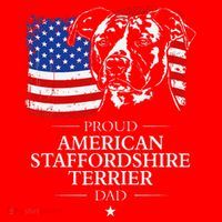 Proud American Staffordshire Terrier Dad American Flag Dog Santa Hat thumb 1
