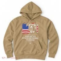 Proud American Staffordshire Terrier Dad American Flag Dog Hoodie thumb 0