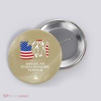 Proud American Staffordshire Terrier Dad American Flag Dog Button thumb 0