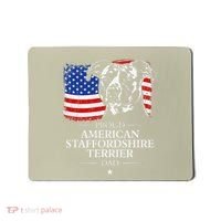 Proud American Staffordshire Terrier Dad American Flag Dog Mousepad thumb 0