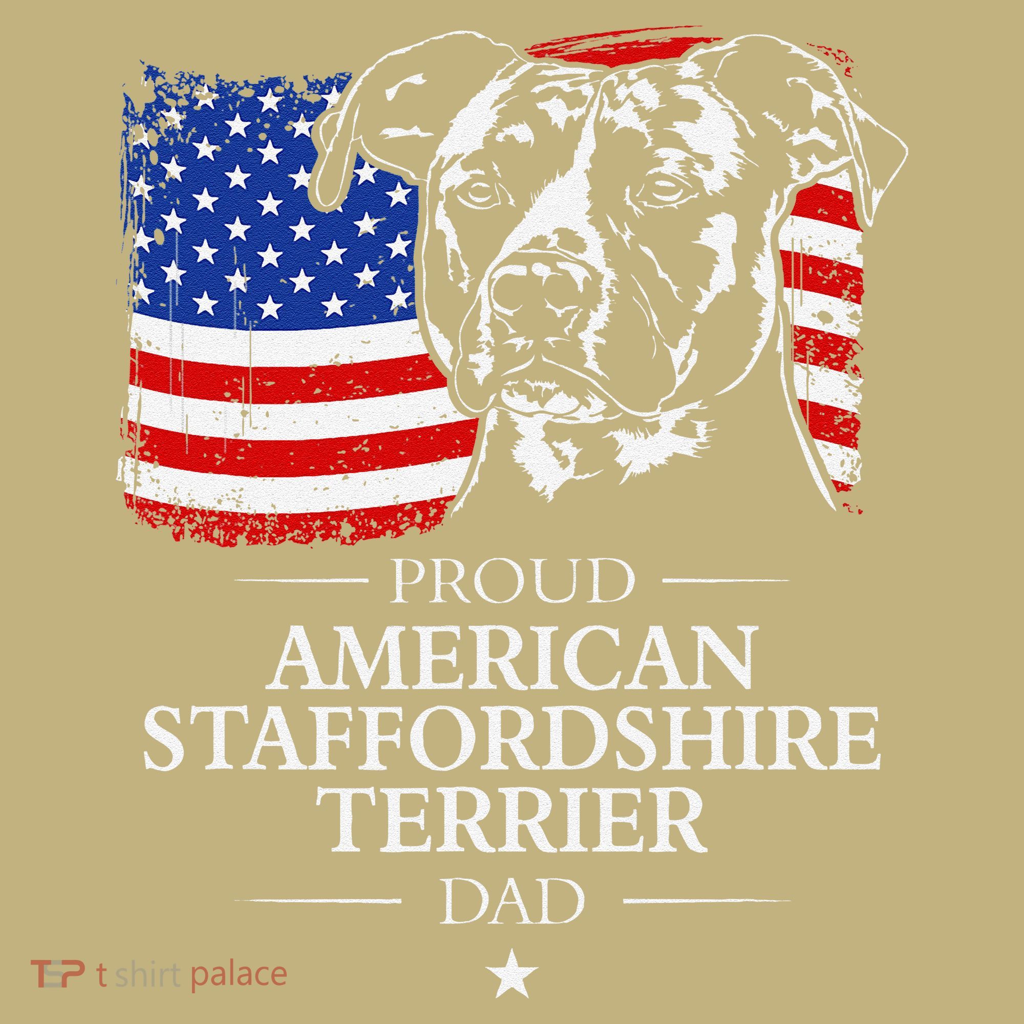 Proud American Staffordshire Terrier Dad American Flag Dog Mousepad