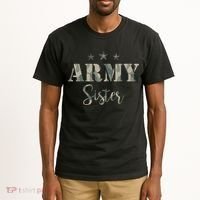Proud Army Sister Camouflage Army Sister Tall T-Shirt thumb 2