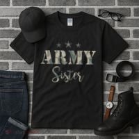 Proud Army Sister Camouflage Army Sister Tall T-Shirt thumb 3