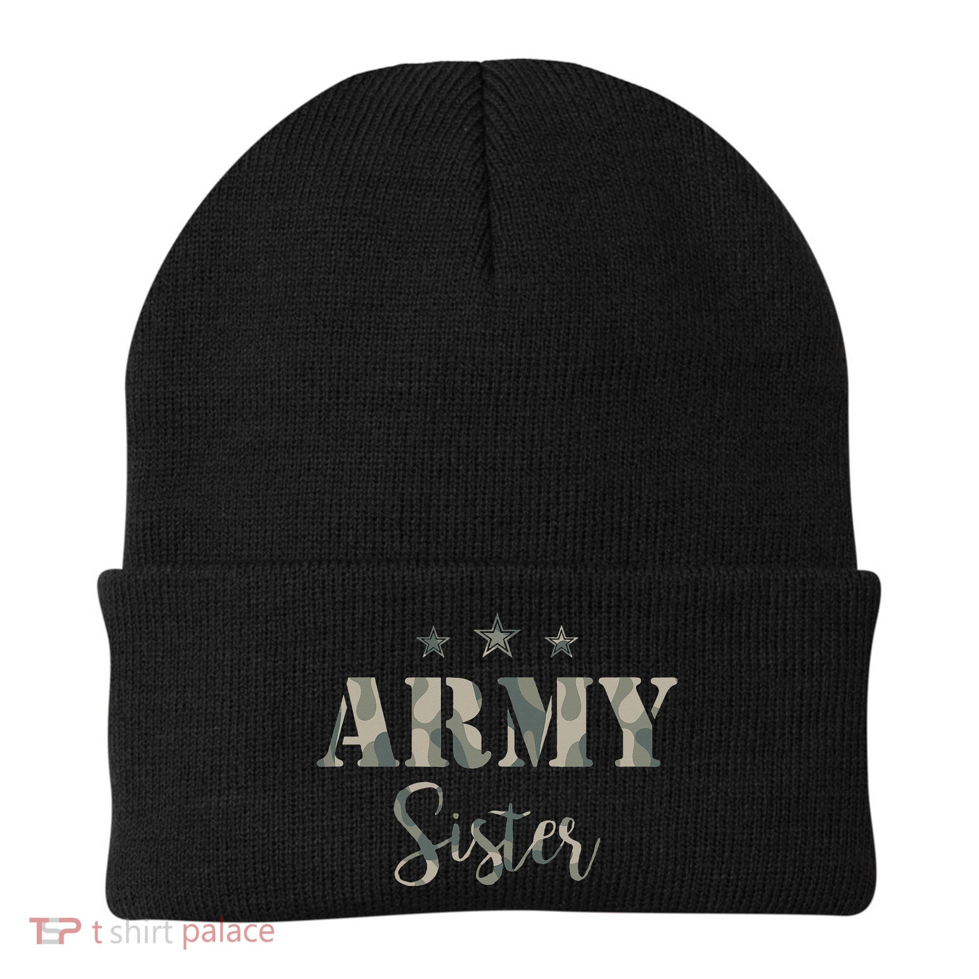 Proud Army Sister Camouflage Army Sister Beanie