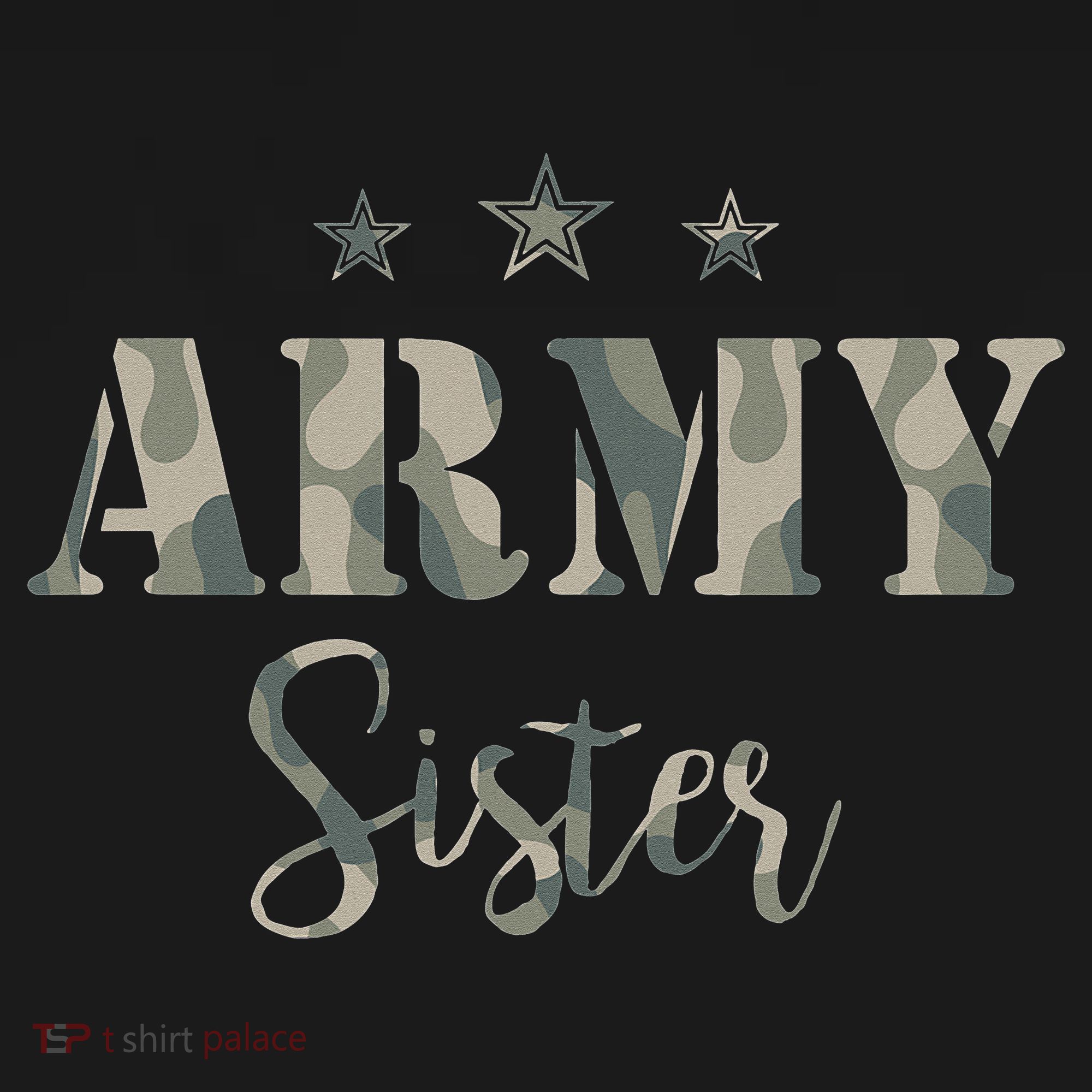 Proud Army Sister Camouflage Army Sister Baby Long Sleeve Bodysuit