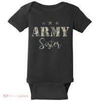 Proud Army Sister Camouflage Army Sister Baby Bodysuit thumb 0