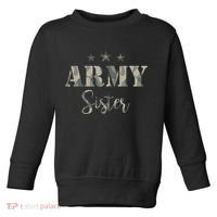 Proud Army Sister Camouflage Army Sister Toddler Sweatshirt thumb 0
