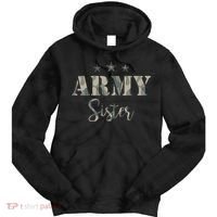 Proud Army Sister Camouflage Army Sister Tie Dye Hoodie thumb 0