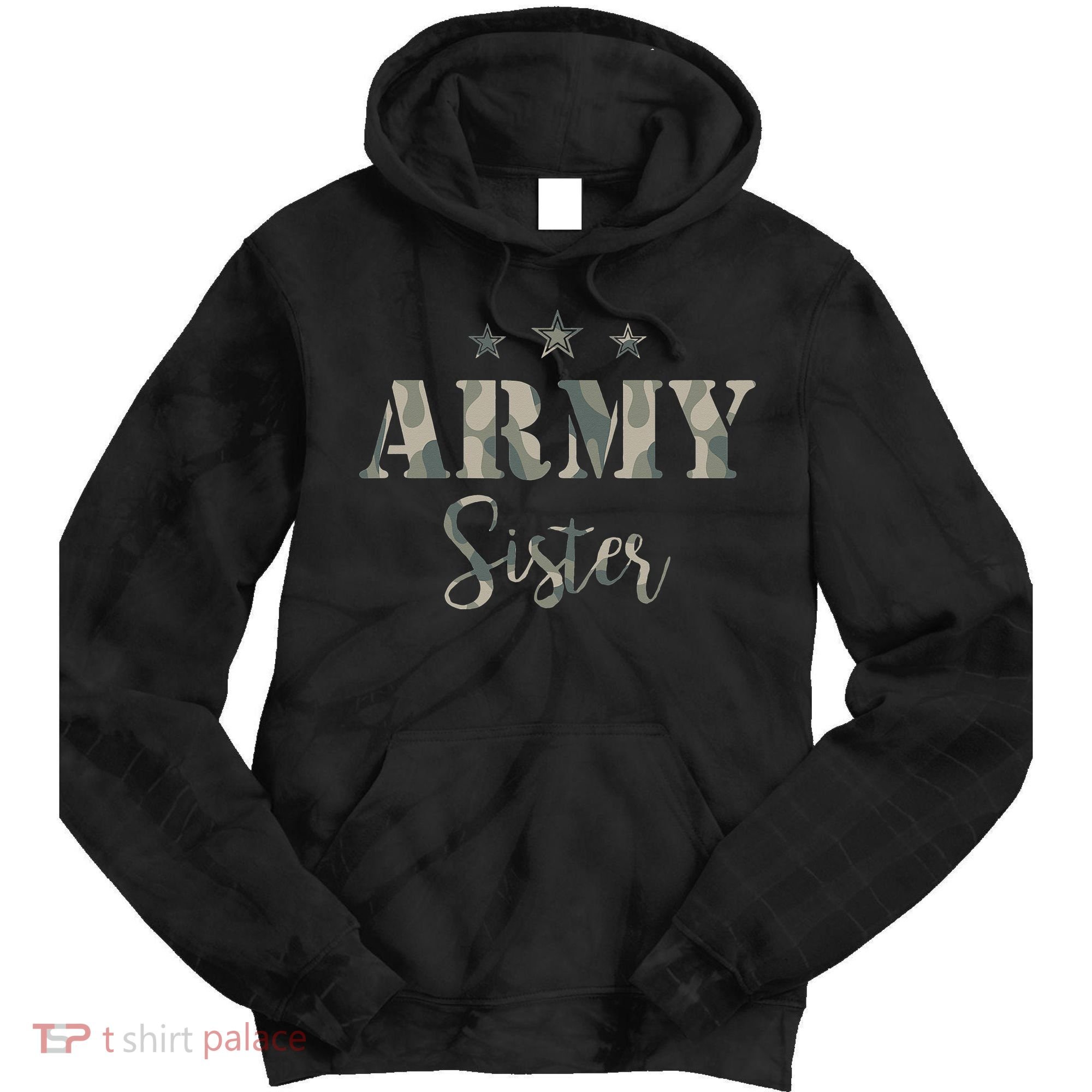 Proud Army Sister Camouflage Army Sister Tie Dye Hoodie