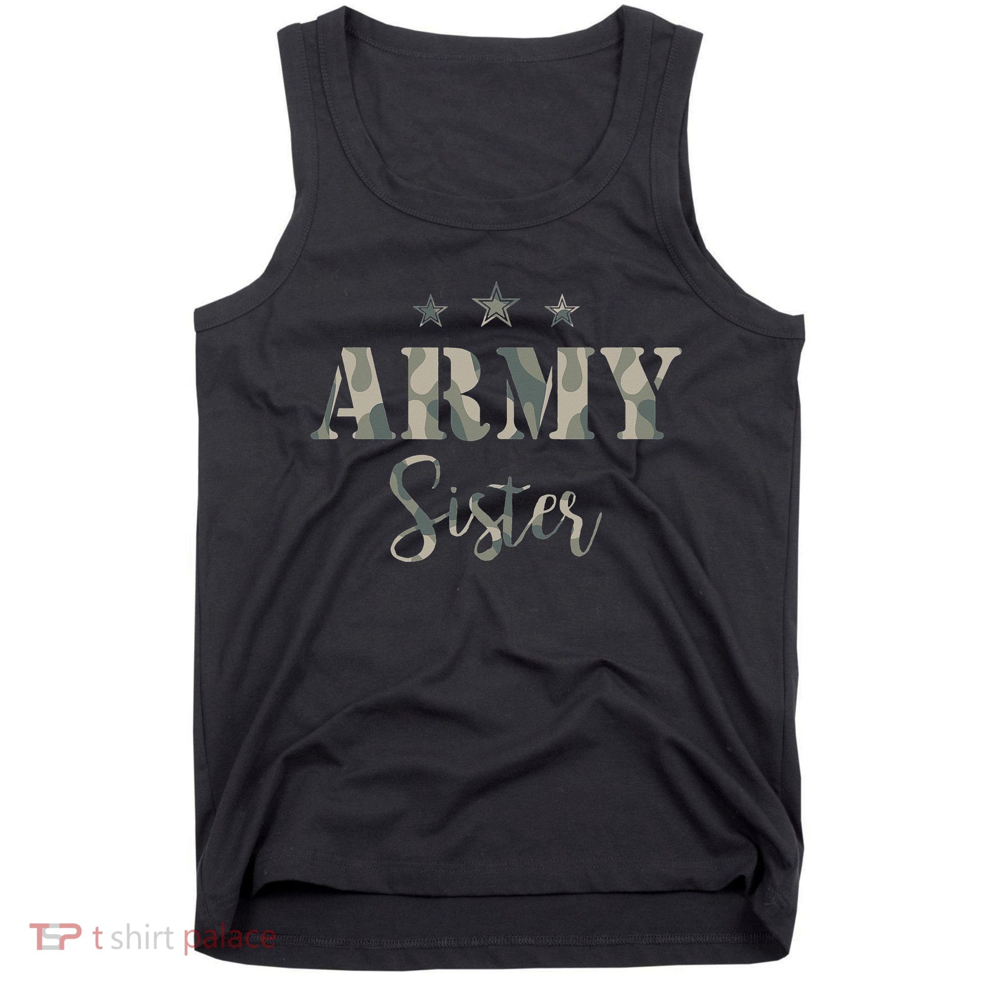 Proud Army Sister Camouflage Army Sister Tank Top