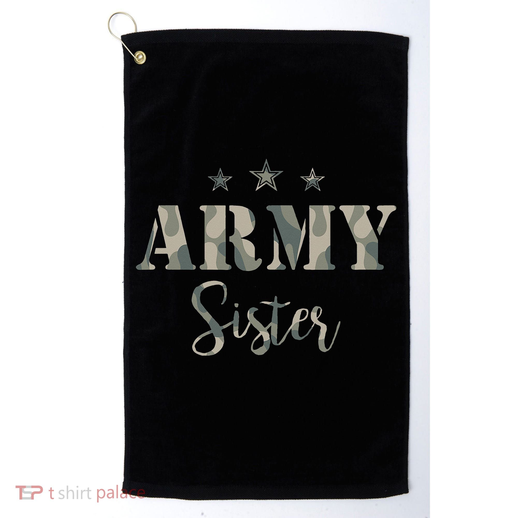 Proud Army Sister Camouflage Army Sister Golf Towel
