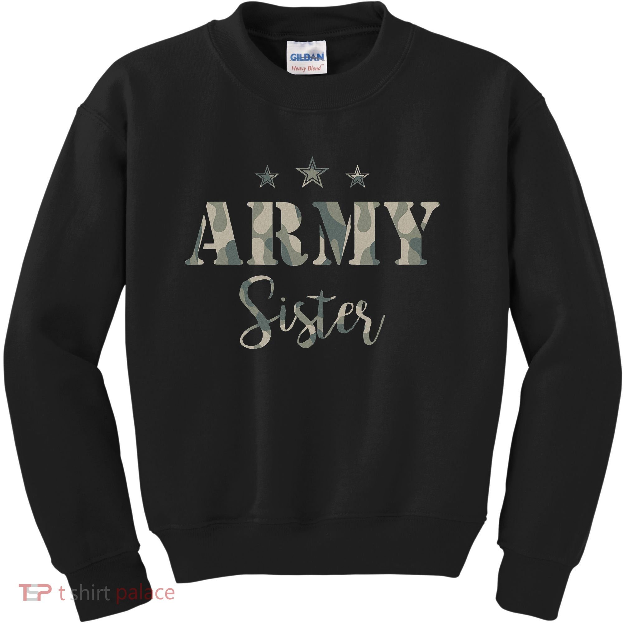Proud Army Sister Camouflage Army Sister Kids Sweatshirt